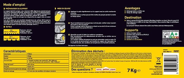 PATTEX - colle élastique tous parquets P685 - 7kg - large