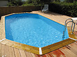 UBBINK PIS - Piscine octogonale en bois Océa - Bleu - L.400xl.610xH.130cm - vignette