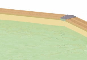 UBBINK PIS - Piscine en bois Océa - Liner Beige - L.550xH.120xP.355cm - large