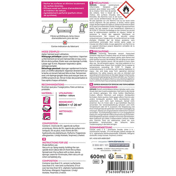 STARWAX - Nettoyant Raviveur Express Tapis-Moquettes 600ml - large