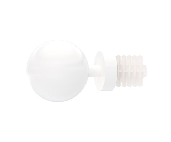 CESSOT - Lot de 2 embouts boule pour barre à rideau Diam 19mm Blanc - large