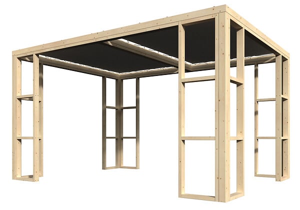 DECOR ET JARDIN - Pergola en bois Ambre - Marron - L.401xP.304cm - large