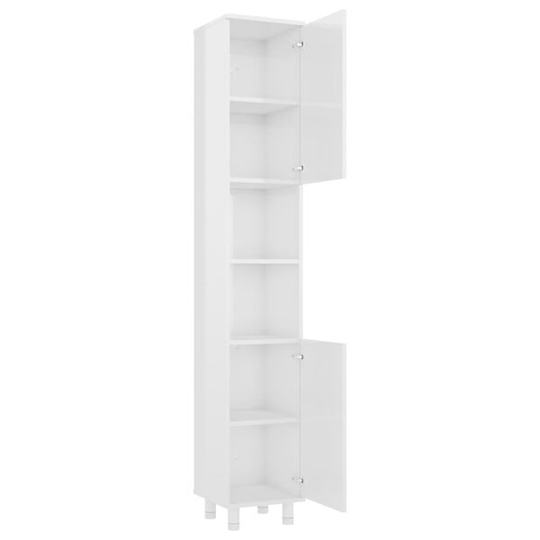 VIDAXL - vidaXL Armoire de salle de bain Blanc brillant Bois d'ingénierie - large
