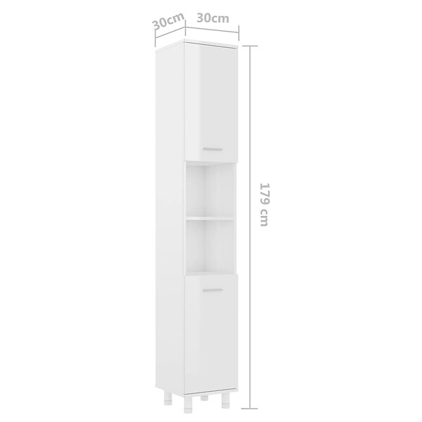 VIDAXL - vidaXL Armoire de salle de bain Blanc brillant Bois d'ingénierie - large