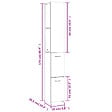 VIDAXL - vidaXL Armoire de salle de bain noir 25x26,5x170 cm bois d'ingénierie - vignette