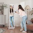 HOMCOM - Armoire à bijoux pivotante verrouillable avec miroir - armoire bijoux multi-rangement - MDF gris clair - vignette