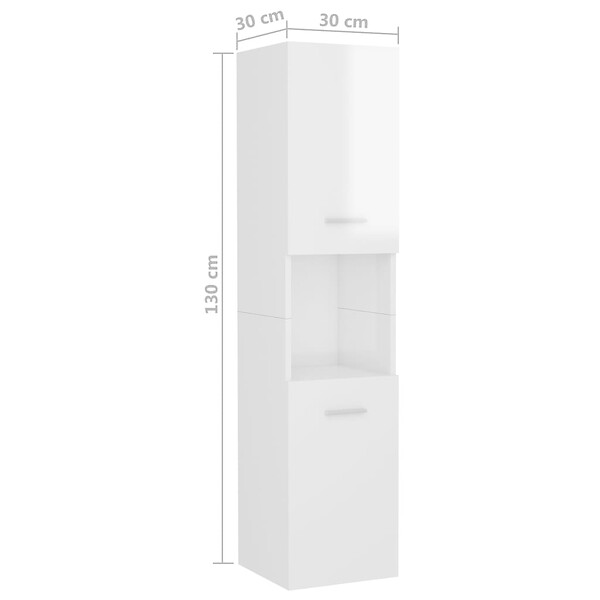 VIDAXL - vidaXL Armoire de salle de bain Blanc brillant Bois d'ingénierie - large