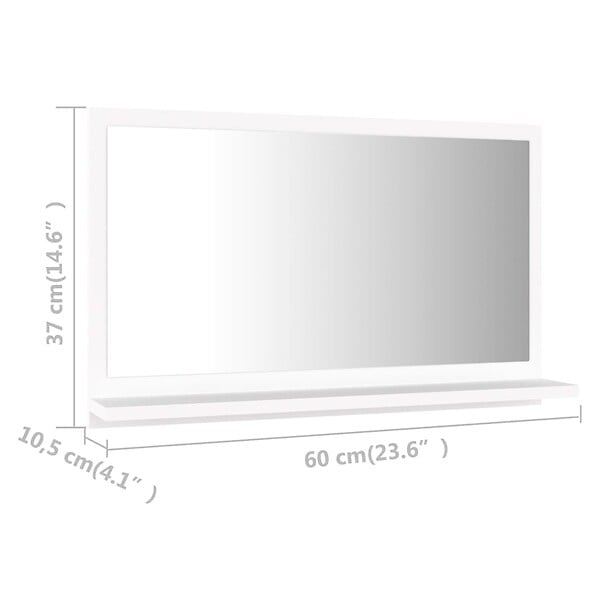 VIDAXL - vidaXL Miroir de salle de bain Blanc 60x10,5x37 cm Bois d’ingénierie - large