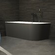 SPALINA - Baignoire Semi-îlot Murale D'angle Capri 160 Gauche Noire 160 X76 X58 Cm, By Spalina - vignette