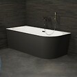 SPALINA - Baignoire Semi-îlot Murale D'angle Capri 160 Gauche Noire 160 X76 X58 Cm, By Spalina - vignette