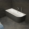 SPALINA - Baignoire Semi-îlot Murale D'angle Capri 160 Gauche Noire 160 X76 X58 Cm, By Spalina - vignette