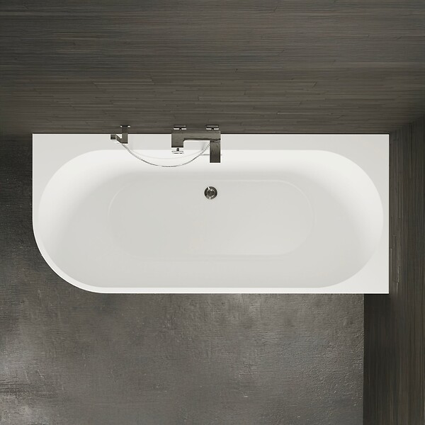 SPALINA - Baignoire Semi-îlot Murale D'angle Capri 180 Droite Grise 180 X81 X58 Cm, By Spalina - large