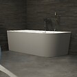 SPALINA - Baignoire Semi-îlot Murale D'angle Capri 160 Gauche Grise 160 X76 X58 Cm, By Spalina - vignette
