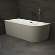 SPALINA - Baignoire Semi-îlot Murale D'angle Capri 160 Gauche Grise 160 X76 X58 Cm, By Spalina - vignette