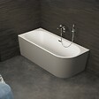SPALINA - Baignoire Semi-îlot Murale D'angle Capri 160 Gauche Grise 160 X76 X58 Cm, By Spalina - vignette