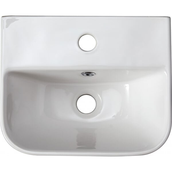 GODART - Lave mains en céramique à suspendre 36 cm avec trop plein blanc brillant - Leoni - large