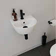 GODART - Lave mains en céramique à suspendre 35.5 cm avec trop plein - Lester - vignette