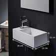 GODART - Lave-mains gain de place en solid surface sacramento 35 x 18 cm version gauche - vignette