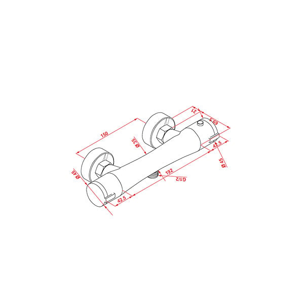 PLANETE BAIN - Mitigeur douche thermostatique chromé Crafter - large