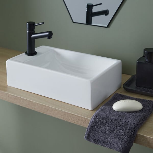 PLANETE BAIN - Lave mains rectangle blanc contemporain - large