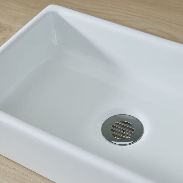 PLANETE BAIN - Lave mains à poser Line R en céramique blanc - large