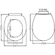 PLANETE BAIN - Abattant WC blanc de forme ovale en Polypropylène avec fermeture ralentie, réglable et déclipsable - NF - Océan - vignette