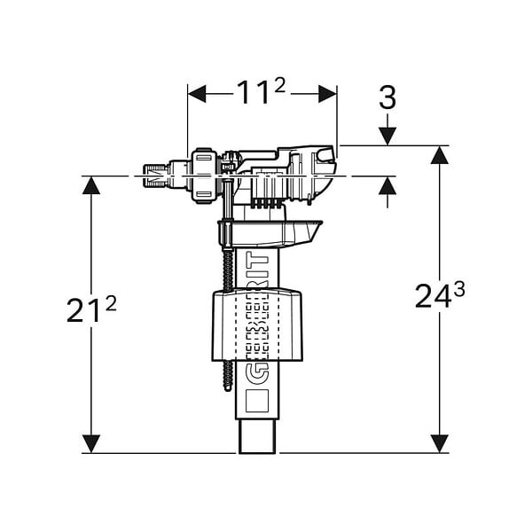 GEBERIT - Robinet flotteur Geberit - Type 380 - Alimentation latérale - Ø3/8 mm - large