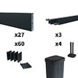 DECKLINEA - Kit Clôture Aluminium Ajourée sur Muret OLINDA Anthracite 5,5x1,2m - Lames ajourées 21x45x1780 mm - Brise Vue - Palissade - vignette