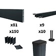 DECKLINEA - Kit Clôture Aluminium Ajourée sur Muret OLINDA Anthracite 16,5x1,2m - Lames ajourées 21x45x1780 mm - Brise Vue - Palissade - vignette