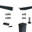 DECKLINEA - Kit Clôture Aluminium Ajourée sur Muret OLINDA Anthracite 18,33x1,2m - Lames ajourées 21x45x1780 mm - Brise Vue - Palissade - vignette