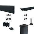 DECKLINEA - Kit Clôture Aluminium Ajourée sur Muret OLINDA Anthracite 11,03x1,2m - Lames ajourées 21x45x1780 mm - Brise Vue - Palissade - vignette