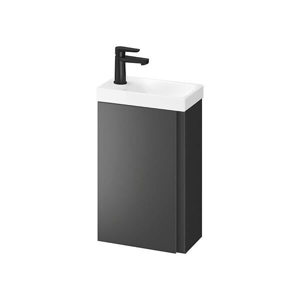 CERSANIT - Meuble lave-mains - 40x22cm - Gain de place - Gris anthracite mat - large
