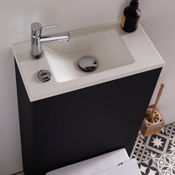 GODART - Pack WC suspendu avec lave-mains intégré + abattant frein de chute - large