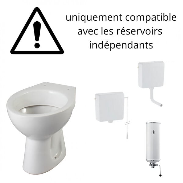 GODART - Cuvette WC à alimentation indépendante sortie horizontale Atlas - large