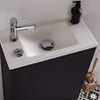 GODART - Pack WC suspendu avec lave-mains intégré + cuvette gain de place sans bride corolla Noir mat - vignette