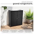 TECTAKE - Armoire de jardin en rotin Monza, structure en aluminium, 4 compartiments noir - vignette