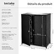 TECTAKE - Armoire de jardin en rotin Monza, structure en aluminium, 4 compartiments noir - vignette
