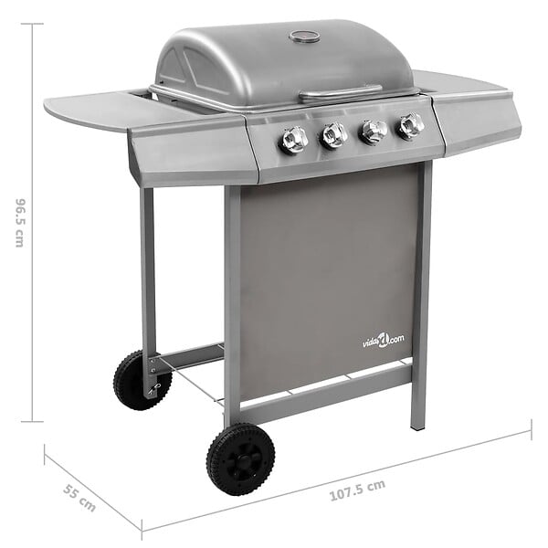 VIDAXL - vidaXL Barbecue gril à gaz avec 4 brûleurs argenté - large