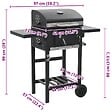 VIDAXL - vidaXL Gril de barbecue au charbon de bois et étagère inférieure Noir - vignette