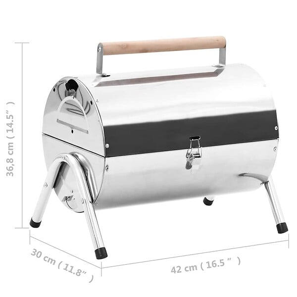 VIDAXL - vidaXL Barbecue au charbon portable Acier inoxydable Grilles doubles - large