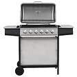 VIDAXL - vidaXL Barbecue au gaz avec 6 zones de cuisson Inox Argenté - vignette