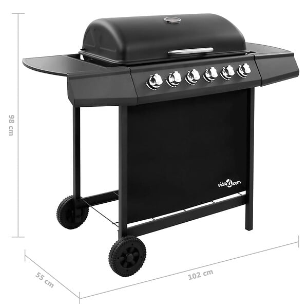 VIDAXL - vidaXL Barbecue gril à gaz avec 6 brûleurs Noir - large