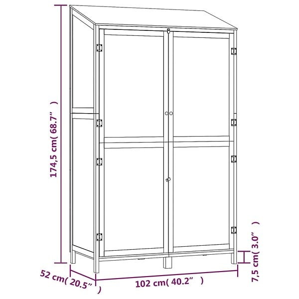 VIDAXL - vidaXL Remise de jardin Marron 102x52x174,5 cm Bois de sapin solide - large