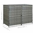 VIDAXL - vidaXL Abri de poubelle double Résine tressée Anthracite 148x77x111cm - vignette
