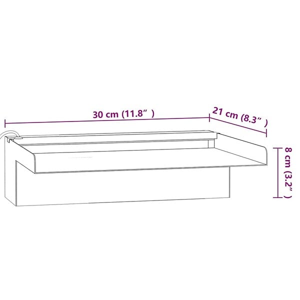 VIDAXL - vidaXL Déversoir pour cascade avec LED RVB Inox 30 cm - large