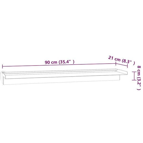 VIDAXL - vidaXL Déversoir pour cascade avec LED RVB Inox 90 cm - large