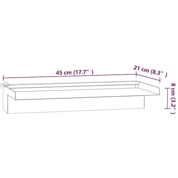 VIDAXL - vidaXL Déversoir pour cascade avec LED RVB Inox 45 cm - large