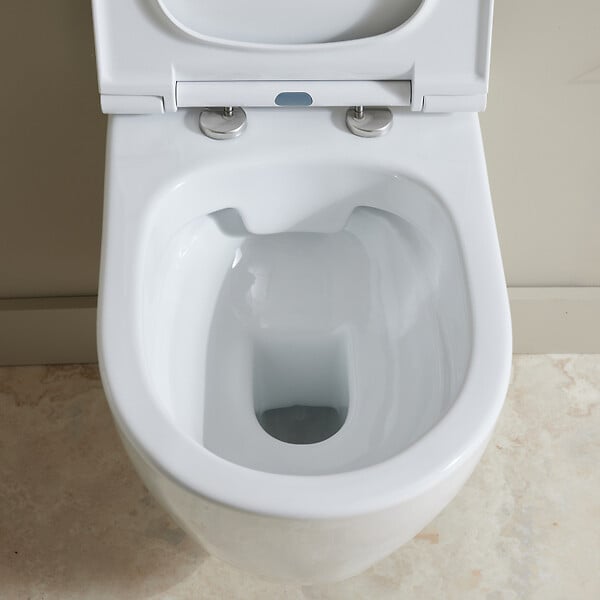 PLANETE BAIN - Cuvette WC suspendu sans bride semi carénée Samara, abattant slim frein de chute déclipsable - large