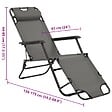 VIDAXL - vidaXL Chaises longues pliables 2 pcs avec repose-pied Acier Gris - vignette