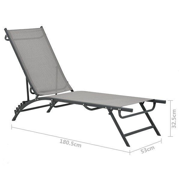 VIDAXL - vidaXL Chaises longues lot de 2 Textilène et acier - large